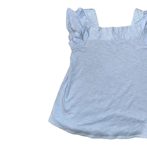 ZARA Kids | Blue | SQUARE NECK EMBROIDERY TOP - Picture 3 of 5